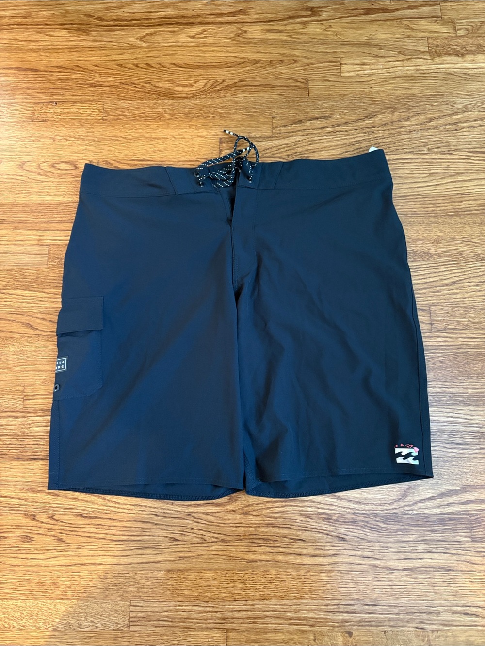 Billabong Men’s Black Board Shorts with Side Cargo Pocket